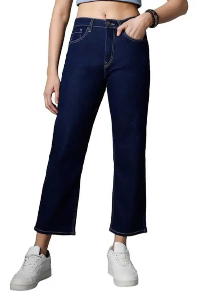 Pure White High Rise Wide Leg Denim Jeans